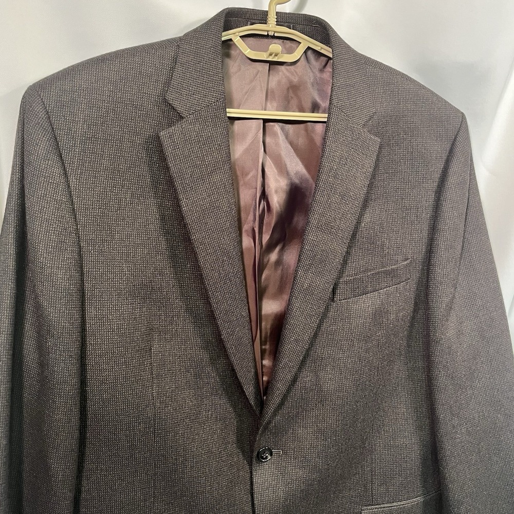Lauren‎ Ralph Lauren Mens Tweed Wool Blazer 46L Brown Black 2 Button Timeless